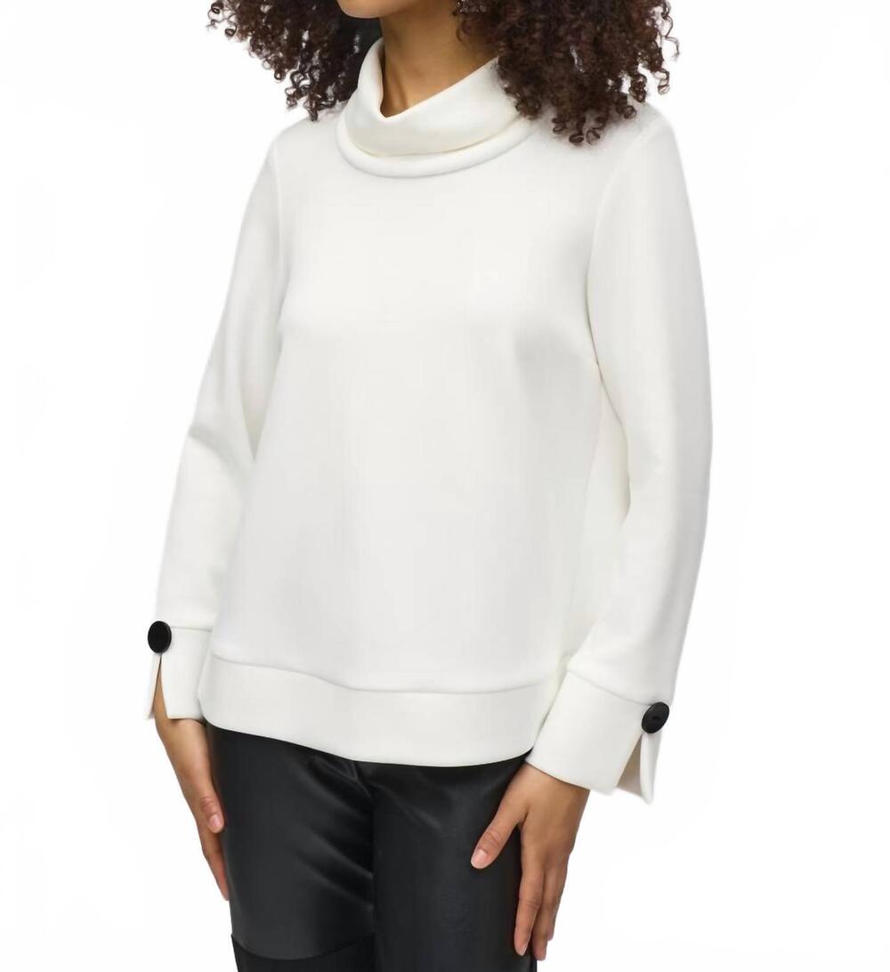 NEW JOSEPH RIBKOFF cowl neck pullover sweater in white